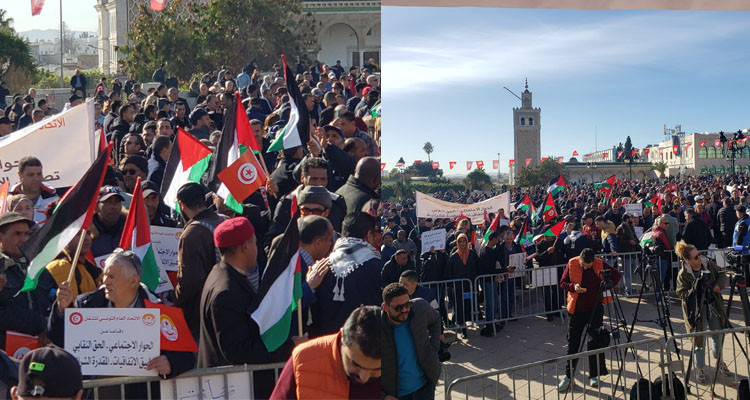 تجمع عمالي لأنصار اتحاد الشغل في ساحة القصبة
