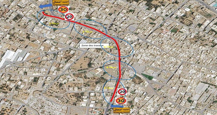 وزارة التجهيز: تحويل وقتي لحركة المرور بالطريق الجهوية رقم 181