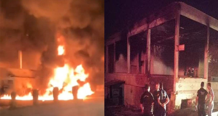 نفطة:  اندلاع حريق في محل لبيع المحروقات