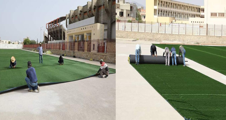 جندوبة: تعشيب الملعب الفرعي بالعشب الاصطناعي