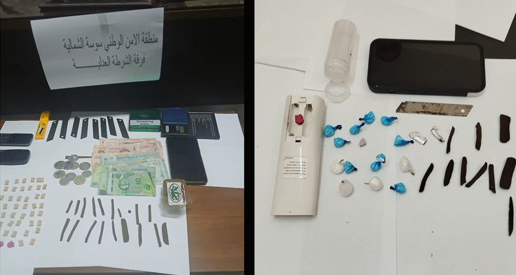 سوسة الشمالية: القبض على مروّجي مخدّرات وحجز كميات متفاوتة من المواد المخدّرة