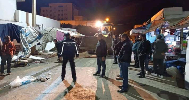 إزالة نقاط الإنتصاب الفوضوي بالقصرين المدينة وحيّ النور