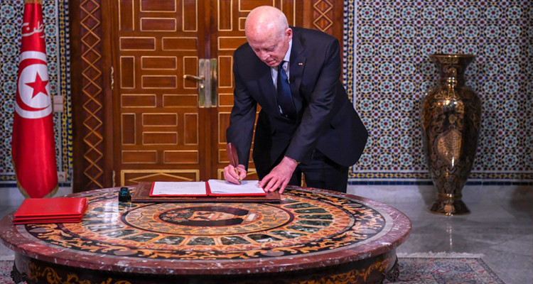 Kais Saied seals on 3 presidential decrees