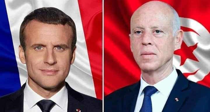 The Tunisian president congratulates the re-elected French President