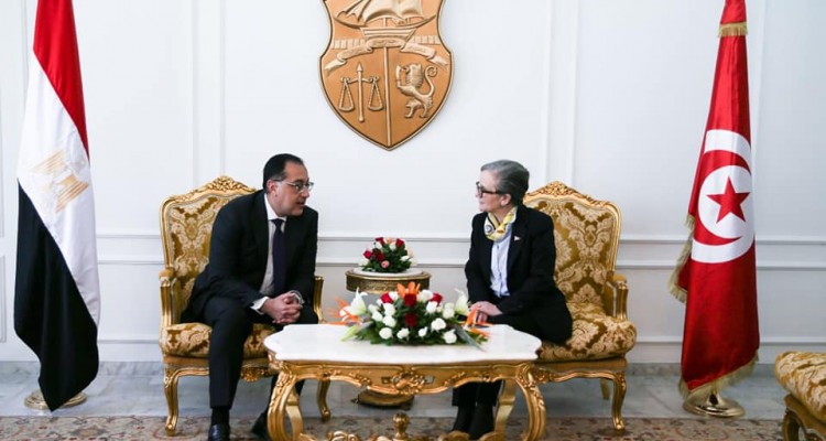 Najla Bouden receives the Egyptian Prime Minister