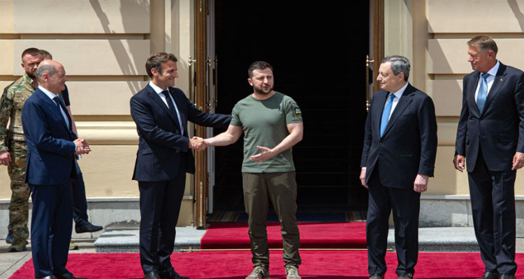 Leaders of France, Germany, Italy and Romania visit Ukraine
