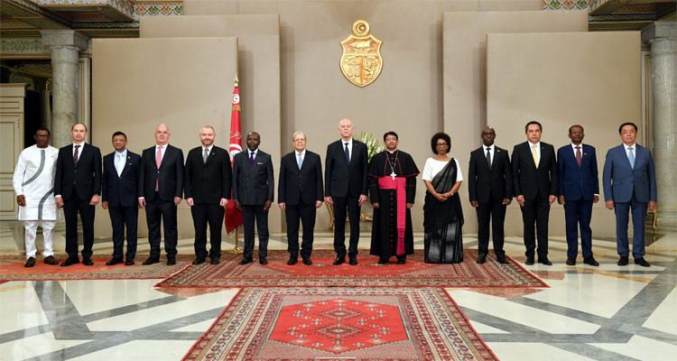 Kais Saied received the credentials of 12 non-resident ambassadors