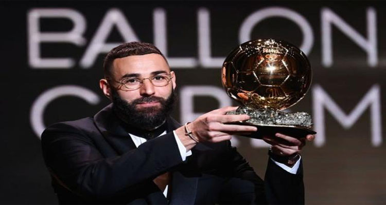 Karim Benzema wins men's Ballon d'Or for first time