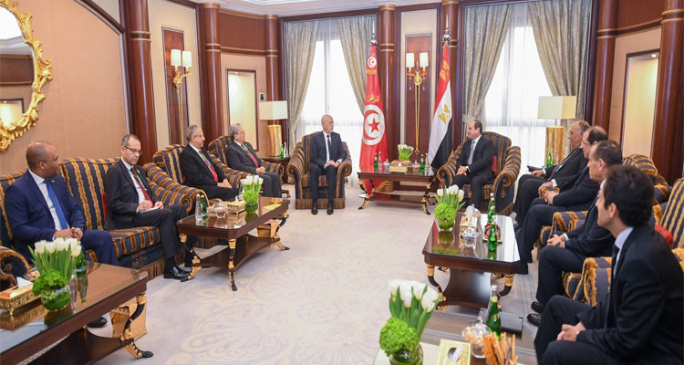 Riyadh: The Tunisian President meets with his Egyptian Counterpart