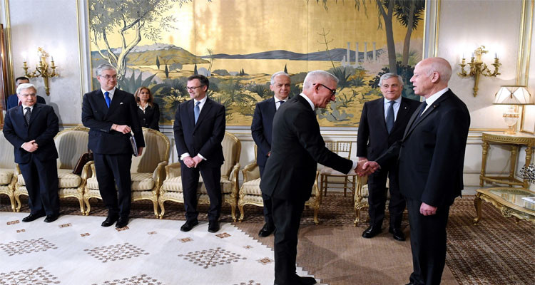 The  President receives the Italian Ministers of Foreign Affairs & Interior