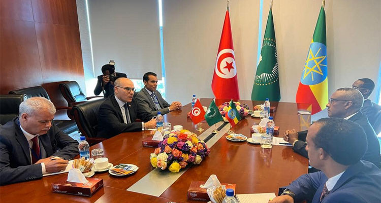 A working session between the Tunisian and Ethiopian Foreign Ministers