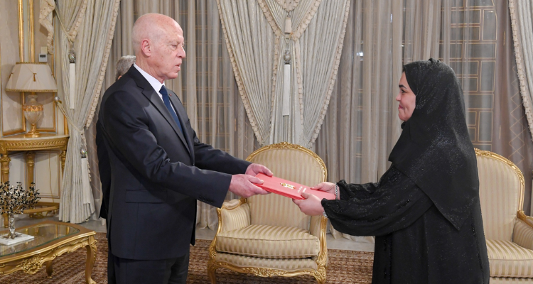 The Tunisian President receives the credentials of three new ambassadors