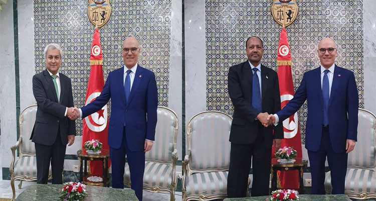 The Tunisian FM receives the Ambassadors of Pakistan and Sudan