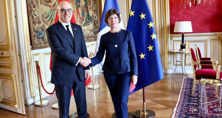 The Tunisian Foreign Minister meets his French counterpart