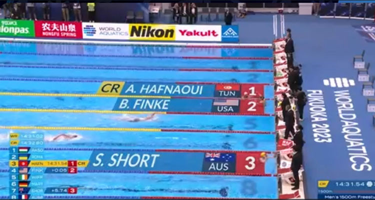 Another victory for Ayoub Hafnaoui: 1500m Free Swim World Champion