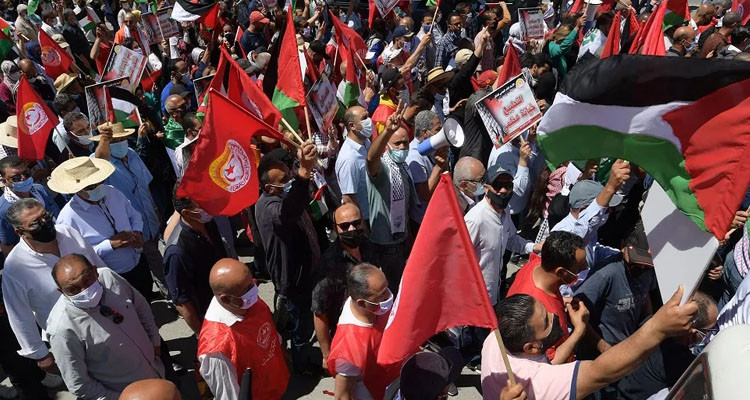 Marches of solidarity with Palestinian people continue in Tunis