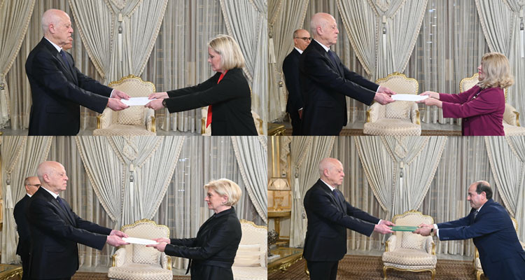 Tunisian President Receives the Credentials of Four New Ambassadors
