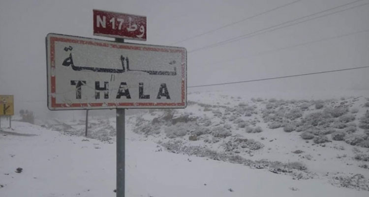 انقطاع حركة المرور بالطريق الوطنية رقم 17 مستوى منطقة زلفان من معتمدية تالة
