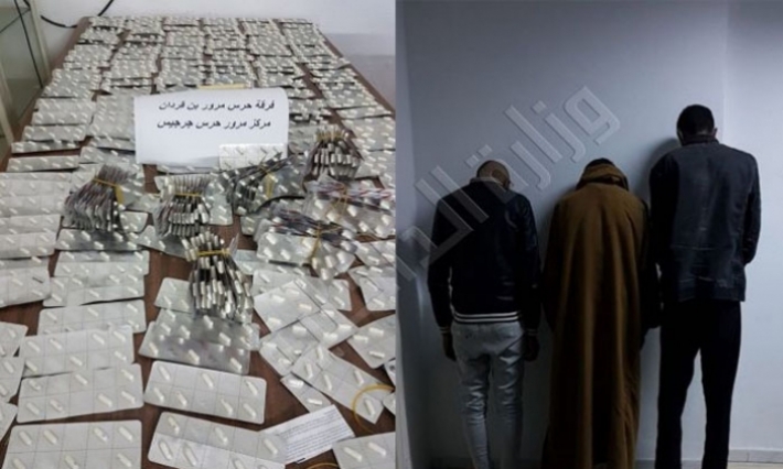 وزارة الداخلية: ضبط 3 أشخاص في ولاية مدنين بحوزتهم 1800 قرص مخدر