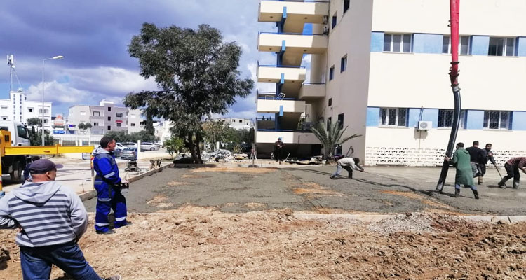 أشغال بناء وحدة كوفيد 19 بمستشفى سهلول