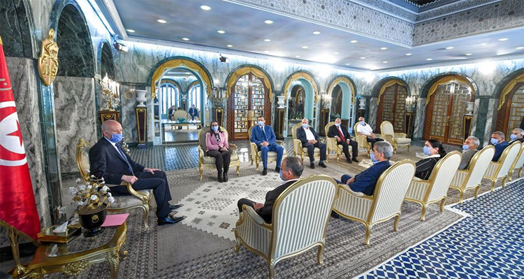 لقاء قيس سعيد بقيادات اتحاد الشغل