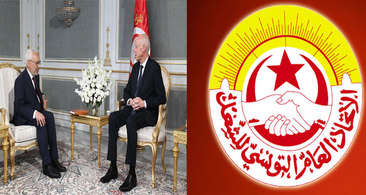 اتحاد الشغل وقيس سعيد وراشد الغنوشي