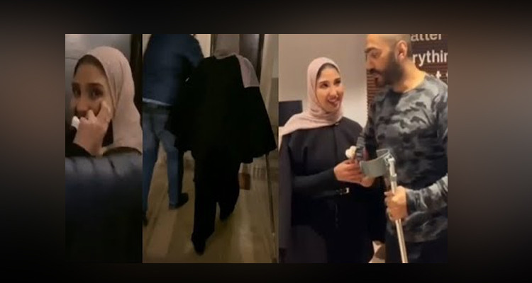 ثامر حسني ومعجبة اصيبت بالشلل