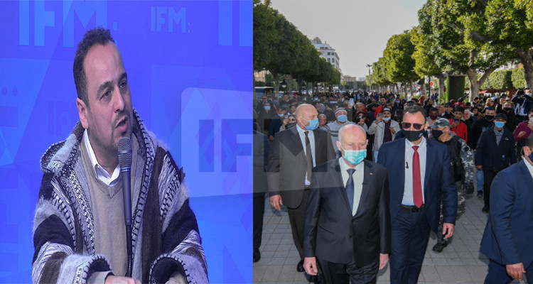 مراد الزغيدي يعلق على تجول قيس سعيد في شارع الحبيب بورقيبة