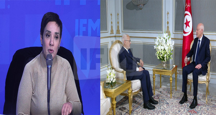 سنية الدهماني وقيس سعيد وراشد الغنوشي