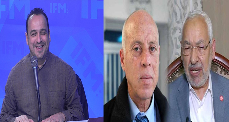 مراد الزغيدي وراشد الغنوشي وقيس سعيد