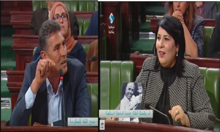 عبير موسي تنعت زميلها بشر الشابي بـ''شاهد الزور'' والشابي يرد:''مكانك في السجن'' !!!