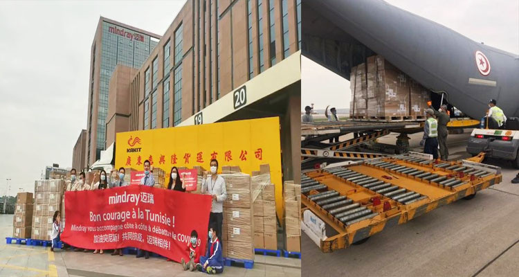 الصين: شحن الطائرة العسكرية التونسية بالمعدات الطبية