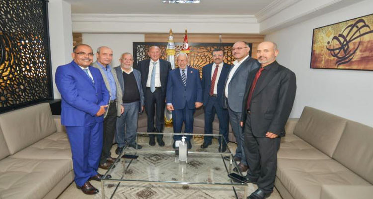 نجيب الشابي يزور راشد الغنوشي ويعرض عليه مبادرة تشكيل جبهة الخلاص الوطني