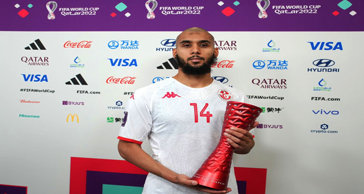 الدبابة البشرية عيسى العيدوني رجل مباراة تونس والدنمارك
