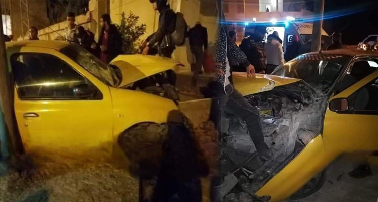صفاقس: اصطدام سيارة أجرة بجدار منزل يسفر عن إصابة للسائق بجروح