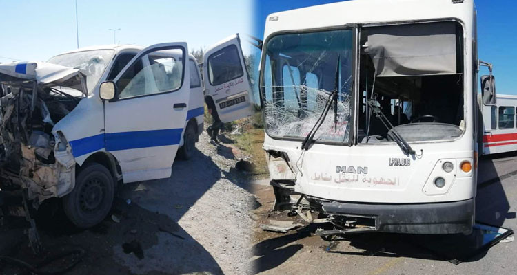 نابل: إصابة 14 شخصا بعد اصطدام حافلة مزدوجة بسيارة لواج في بني خيار