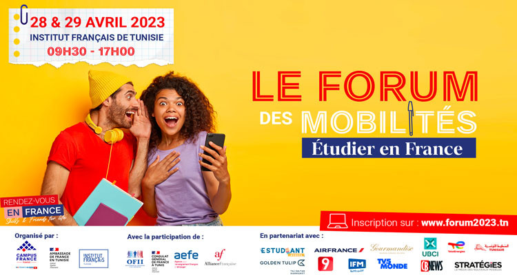 Campus France Tunisie organise le « Forum des mobilités Etudier en France » 28 et 29 avril 2023