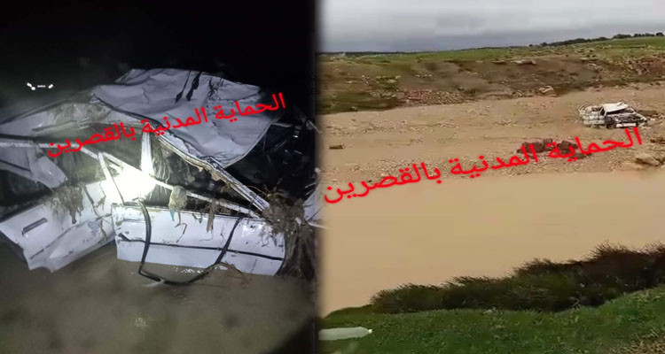 القصرين: انتشال جثة جزائري جرفته وسيارته سيول وادي حيدرة أمس السبت