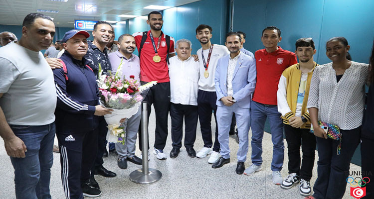 البطلان خليل الجندوبي وفراس القطوسي يعودان إلى تونس بعد حصد الذهب