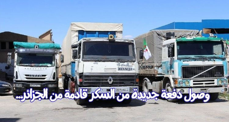 الكاف: وصول شاحنات جزائرية محملة بدفعة جديدة من السكر عبر المعبر الحدودي