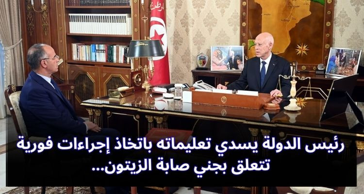 رئيس الدولة يسدي تعليماته باتخاذ إجراءات فورية تتعلق بجني صابة الزيتون