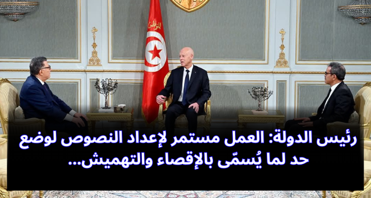 رئيس الدولة: العمل مستمر لإعداد النصوص لوضع حد لما يُسمّى بالإقصاء والتهميش