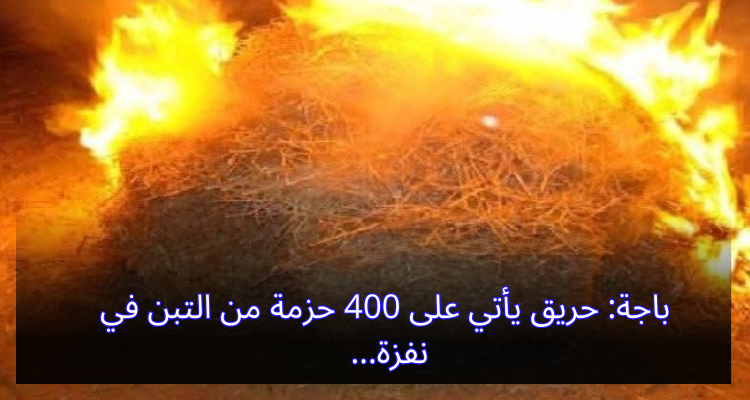 باجة: حريق أتى على 400 حزمة من التبن في نفزة