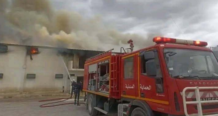 اندلاع حريق في مدجنة بزغوان