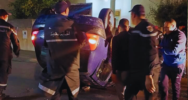 الكاف : إصابة 4 أشخاص في انقلاب سيارة بسبب التقلبات المناخية