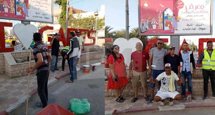 حملة نظافة وتزويق لمدخل مدينة قابس
