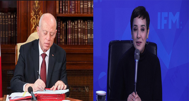 سنية الدهماني وقيس سعيد