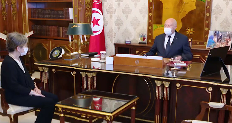 قيس سعيد ونجلاء بودن