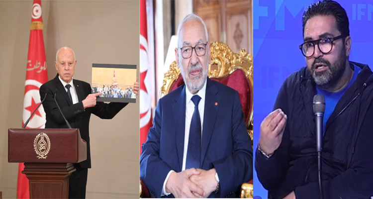 حاتم بولبيار وقيس سعيد والغنوشي
