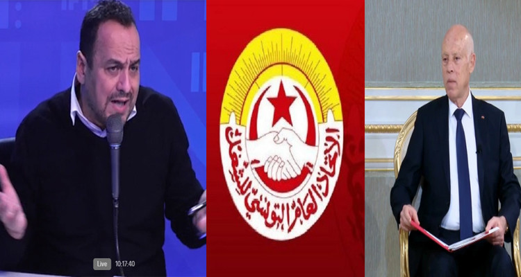 مراد الزغيدي وقيس سعيد وا اتحاد الشغل